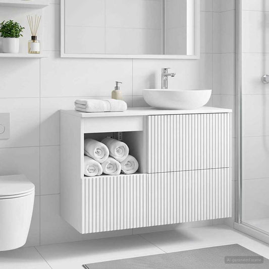 vidaXL Bathroom Cabinet High Gloss White 30 x 35 x 50 cm