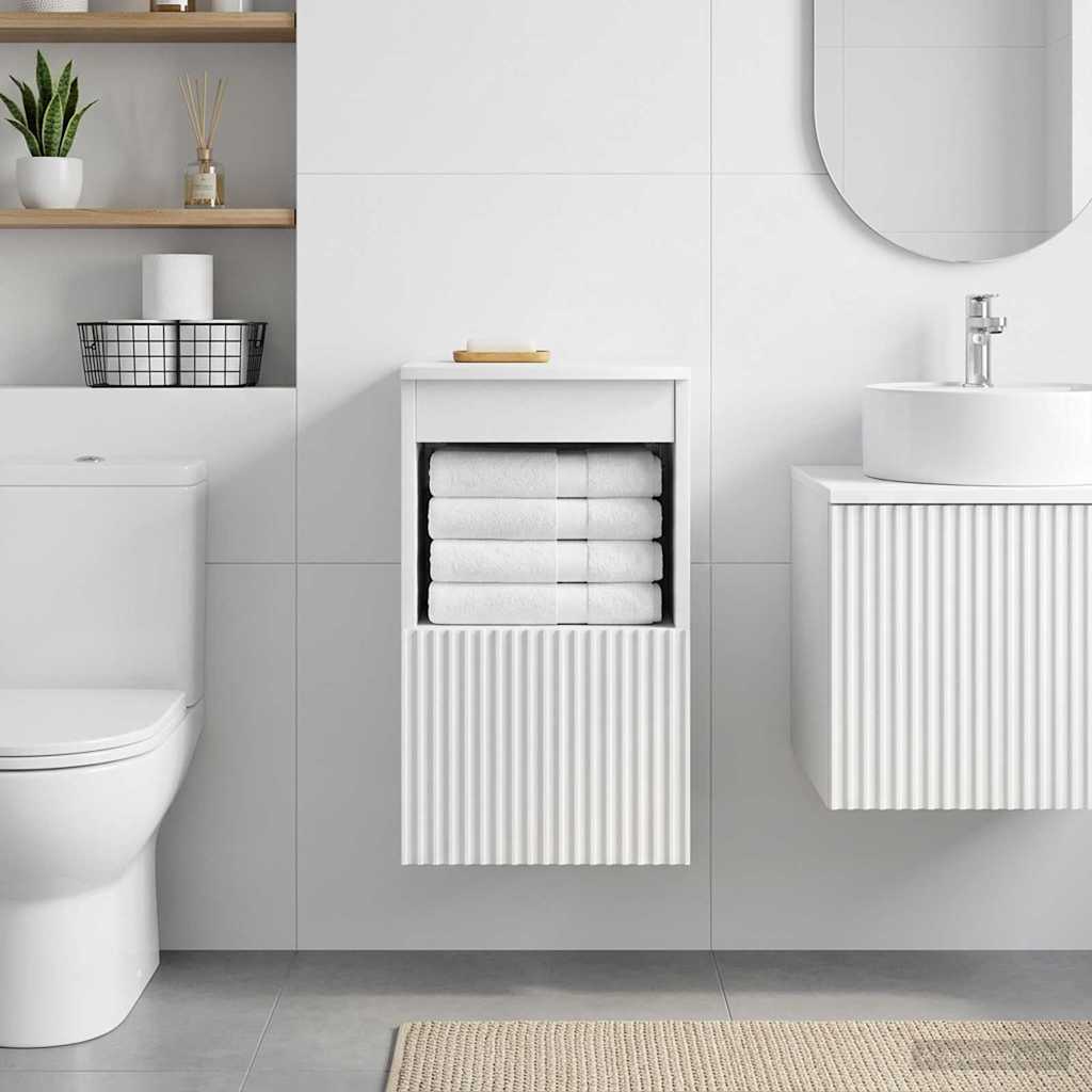 vidaXL Bathroom Cabinet High Gloss White 30 x 35 x 50 cm