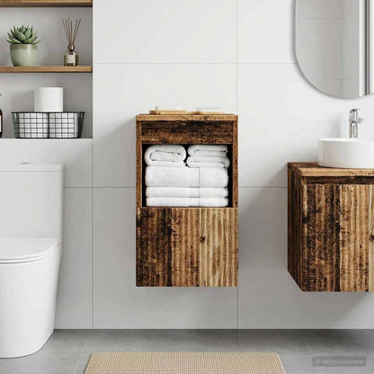 vidaXL Bathroom Cabinet Old Wood 30 x 35 x 50 cm Engineered Wood