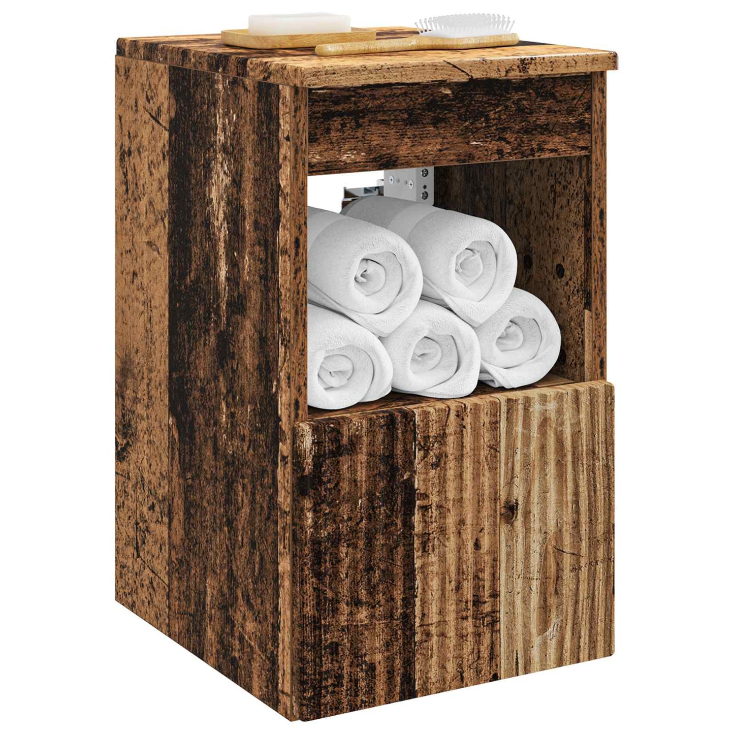 vidaXL Bathroom Cabinet Old Wood 30 x 35 x 50 cm Engineered Wood