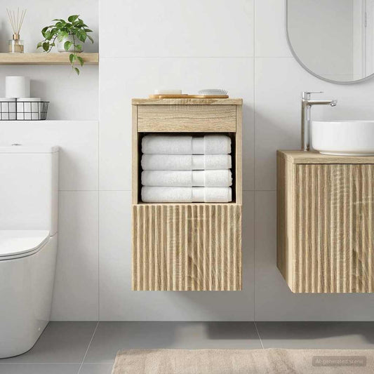 vidaXL Bathroom Cabinet Sonoma Oak 30 x 41 x 50 cm Engineered Wood