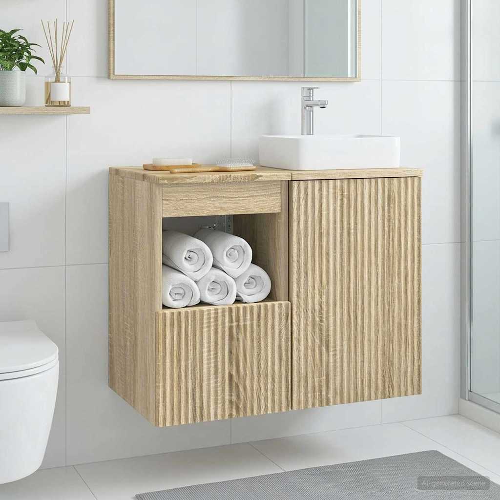 vidaXL Bathroom Cabinet Sonoma Oak 30 x 41 x 50 cm Engineered Wood