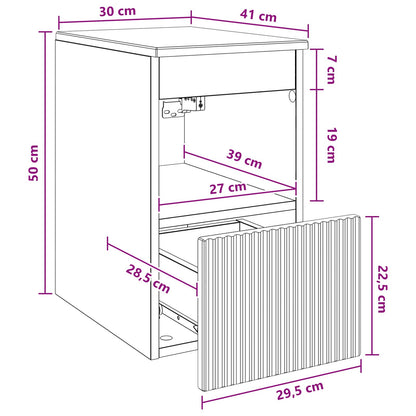 vidaXL Bathroom Cabinet Sonoma Oak 30 x 41 x 50 cm Engineered Wood