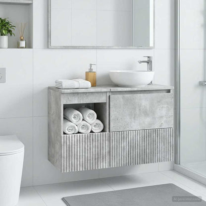 vidaXL Bathroom Cabinet Concrete Grey 30 x 41 x 50 cm Engineered Wood