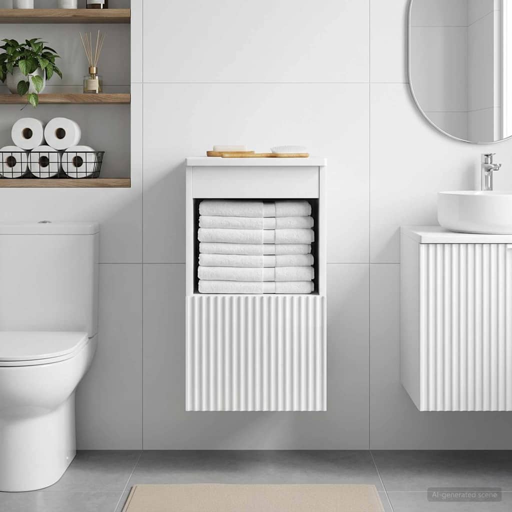 vidaXL Bathroom Cabinet High Gloss White 30 x 41 x 50 cm