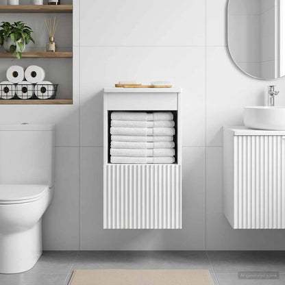 vidaXL Bathroom Cabinet High Gloss White 30 x 41 x 50 cm