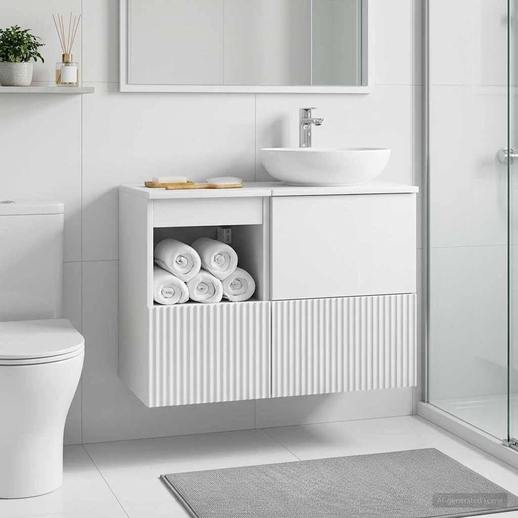 vidaXL Bathroom Cabinet High Gloss White 30 x 41 x 50 cm