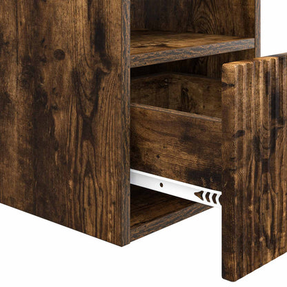 vidaXL Bathroom Cabinet Smoked Oak 30 x 41 x 50 cm Engineered Wood