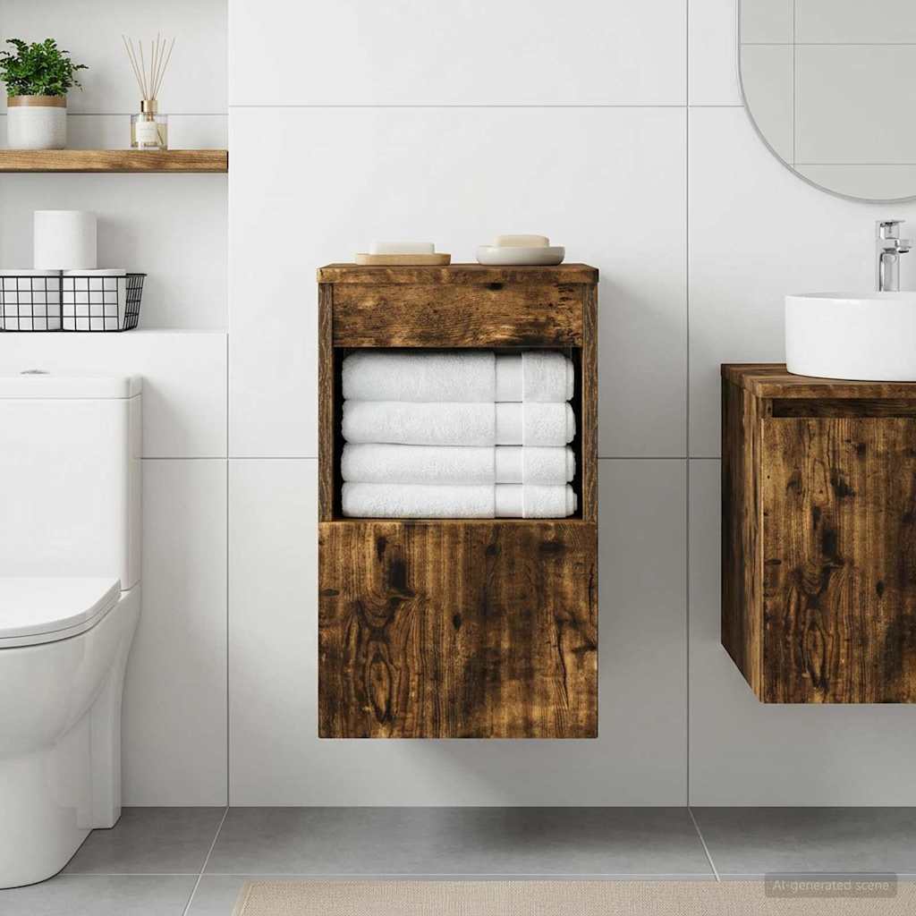 vidaXL Bathroom Cabinet Smoked Oak 30 x 41 x 50 cm Engineered Wood