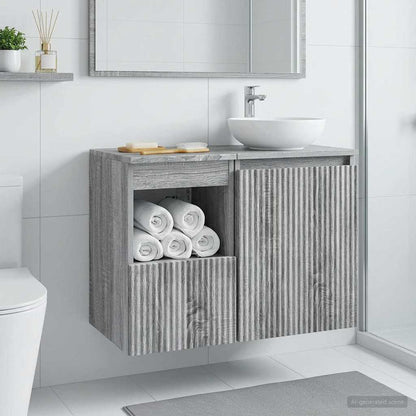 vidaXL Bathroom Cabinet Grey Sonoma 30 x 41 x 50 cm Engineered Wood