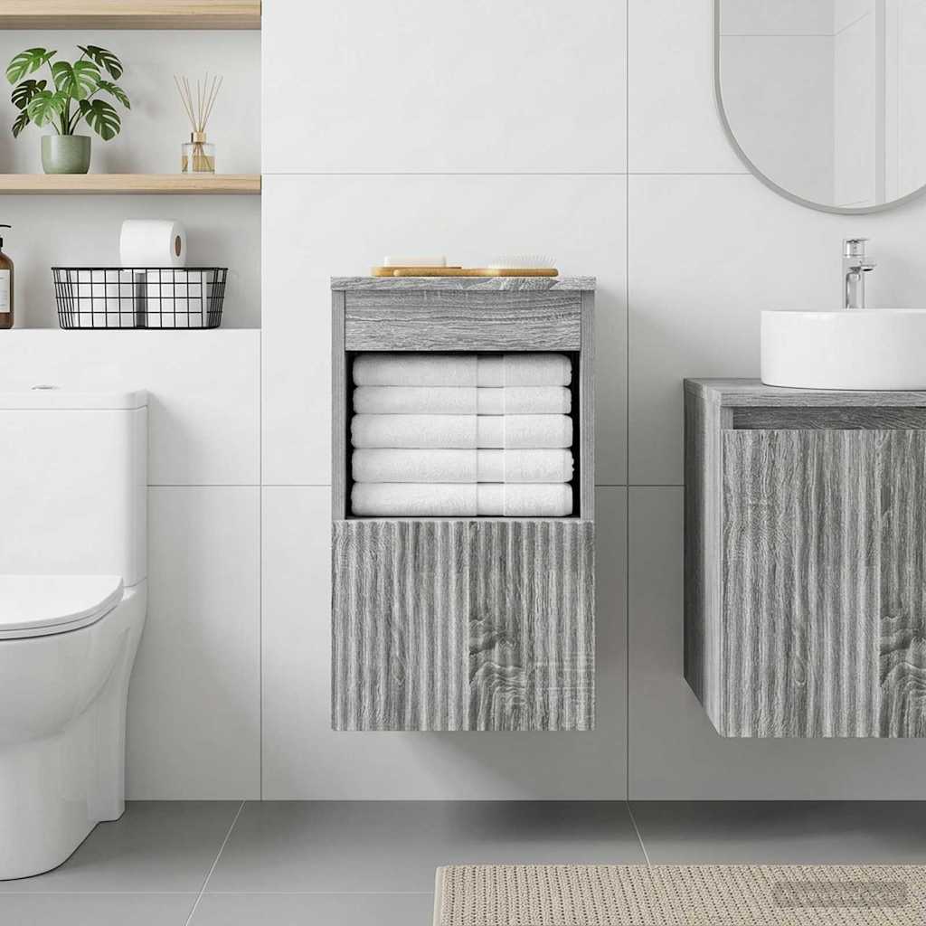 vidaXL Bathroom Cabinet Grey Sonoma 30 x 41 x 50 cm Engineered Wood