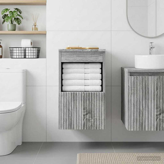 vidaXL Bathroom Cabinet Grey Sonoma 30 x 41 x 50 cm Engineered Wood
