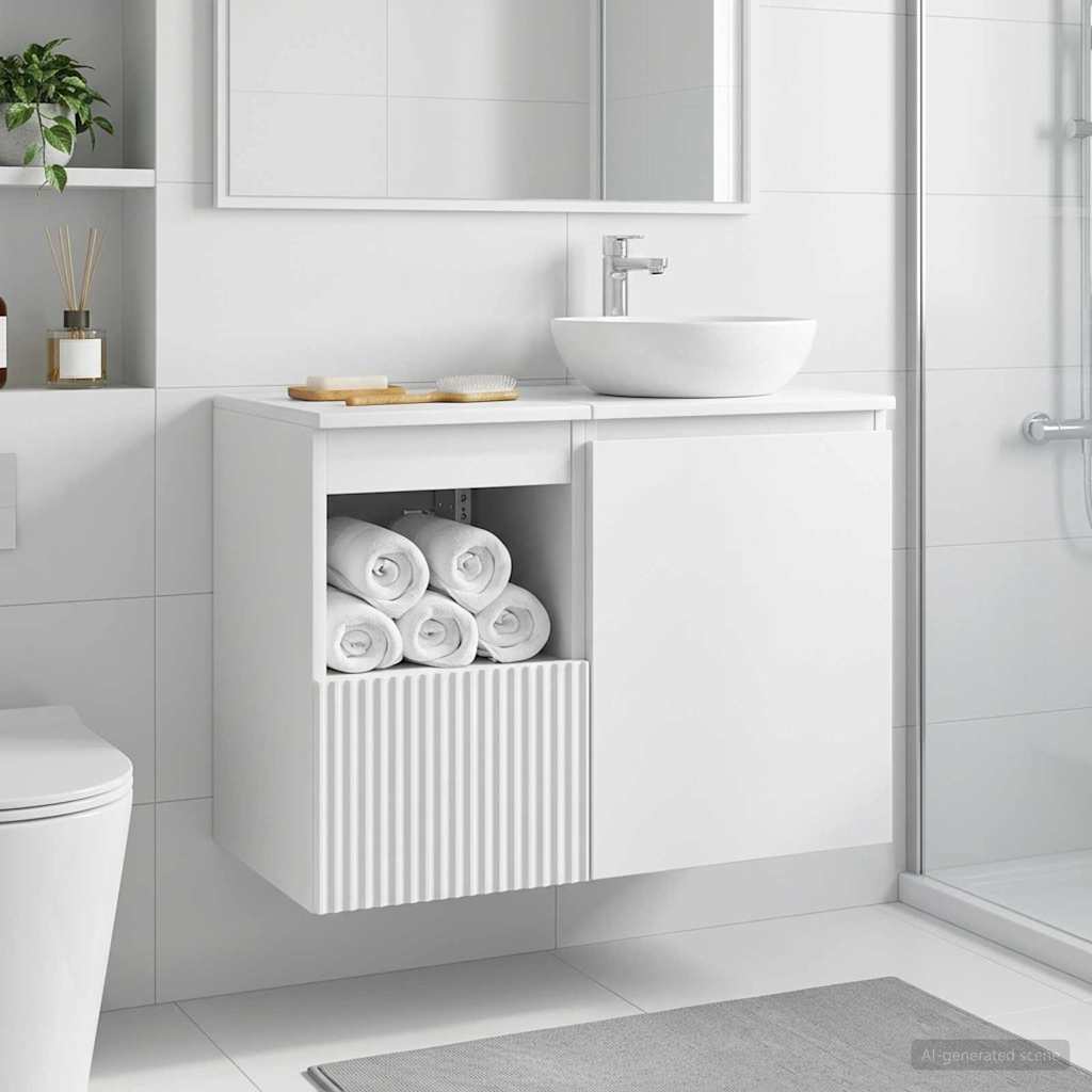 vidaXL Bathroom Cabinet White 30 x 44.5 x 50 cm Engineered Wood
