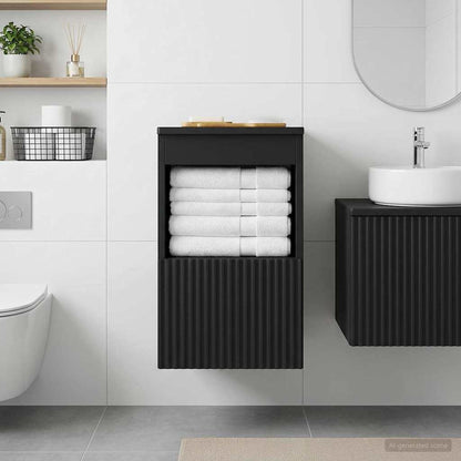 vidaXL Bathroom Cabinet Black 30 x 44.5 x 50 cm Engineered Wood