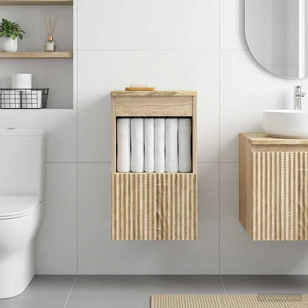 vidaXL Bathroom Cabinet Sonoma Oak 30 x 44.5 x 50 cm Engineered Wood