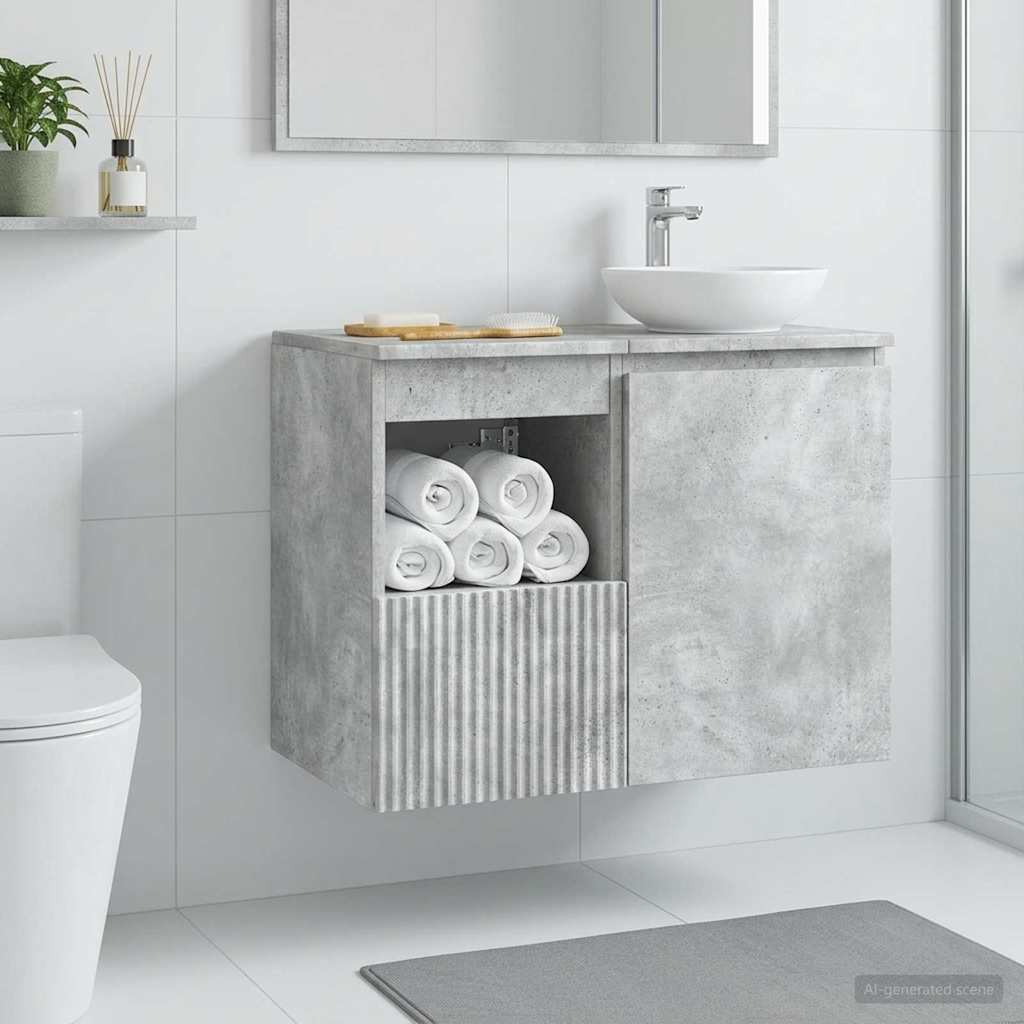 vidaXL Bathroom Cabinet Concrete Grey 30 x 44.5 x 50 cm