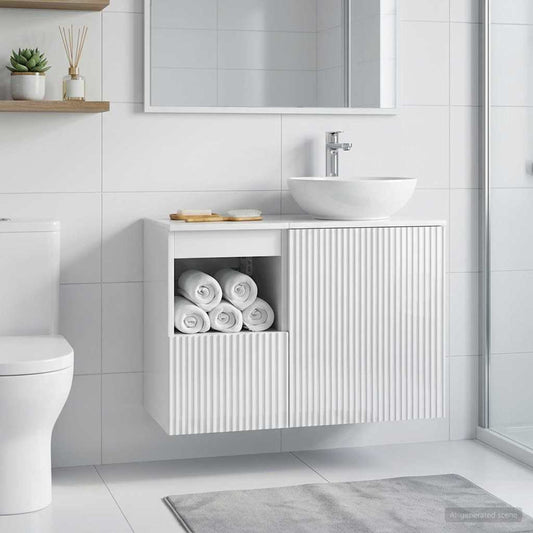 vidaXL Bathroom Cabinet High Gloss White 30 x 44.5 x 50 cm