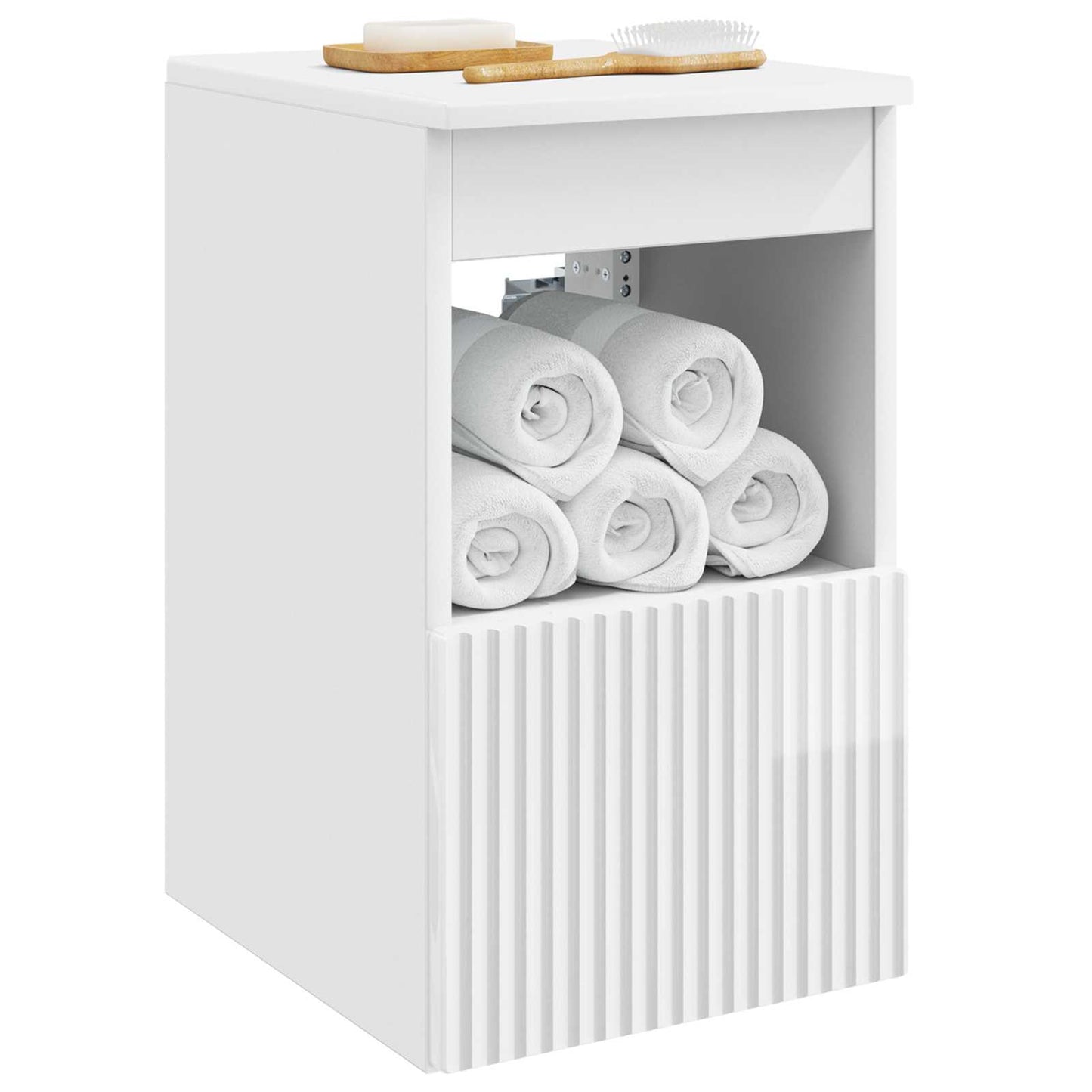 vidaXL Bathroom Cabinet High Gloss White 30 x 44.5 x 50 cm