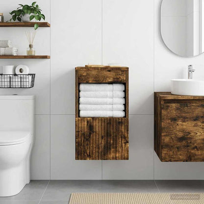 vidaXL Bathroom Cabinet Smoked Oak 30 x 44.5 x 50 cm Engineered Wood
