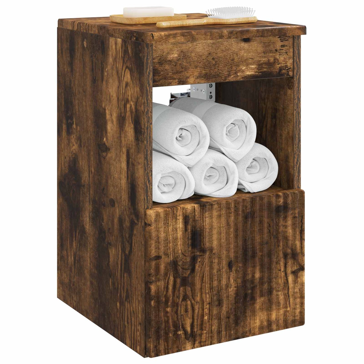 vidaXL Bathroom Cabinet Smoked Oak 30 x 44.5 x 50 cm Engineered Wood