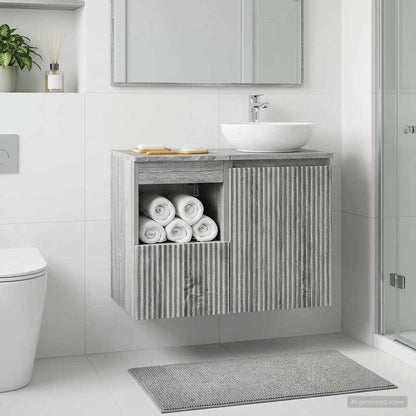 vidaXL Bathroom Cabinet Grey Sonoma 30 x 44.5 x 50 cm Engineered Wood