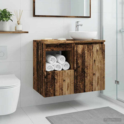vidaXL Bathroom Cabinet Old Wood 30 x 44.5 x 50 cm Engineered Wood