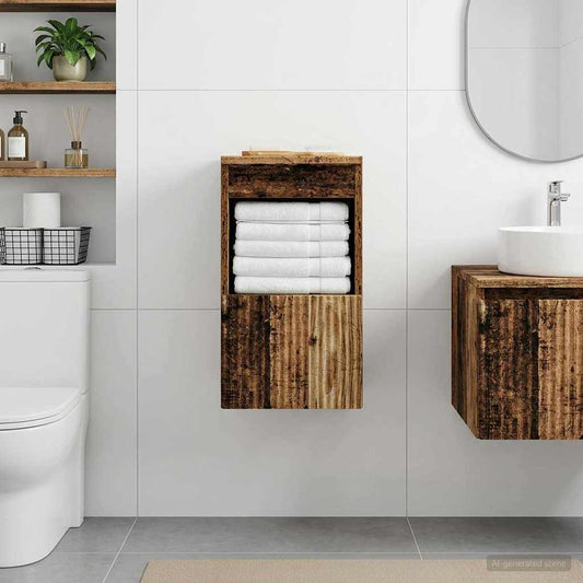 vidaXL Bathroom Cabinet Old Wood 30 x 44.5 x 50 cm Engineered Wood