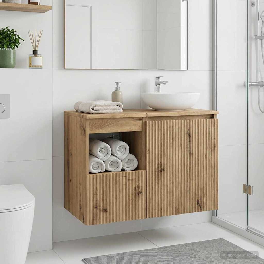 vidaXL Bathroom Cabinet Artisan Oak 30 x 44.5 x 50 cm Engineered Wood
