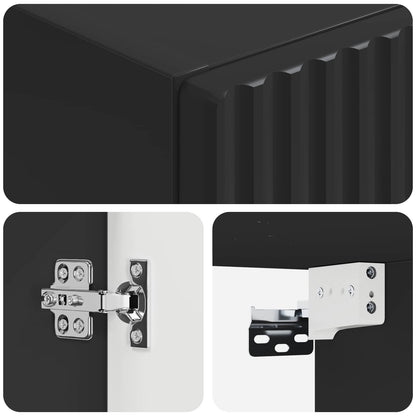 vidaXL Wall-mounted Bathroom Cabinet Black 33 x 34.5 x 160 cm