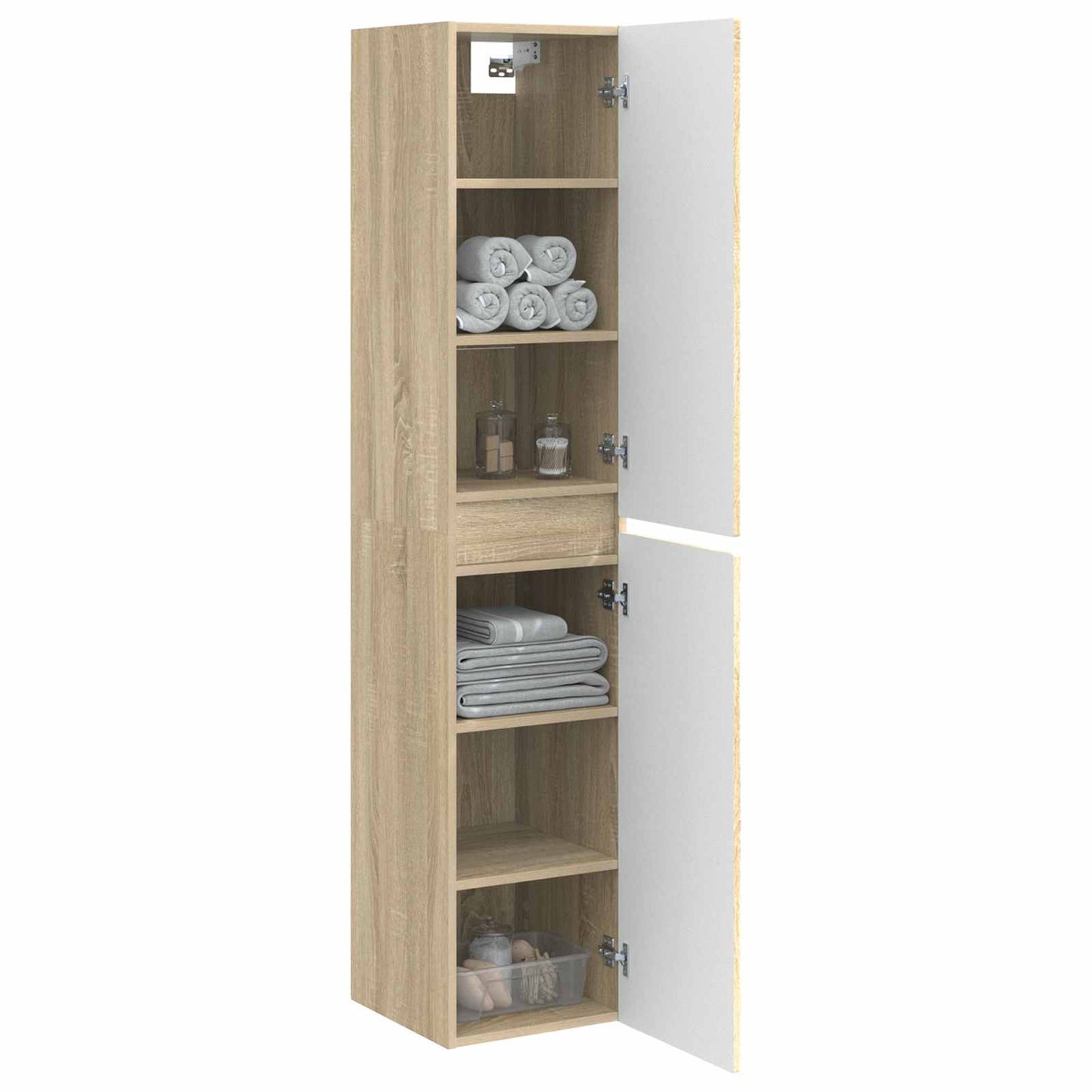 vidaXL Wall-mounted Bathroom Cabinet Sonoma Oak 33 x 34.5 x 160 cm