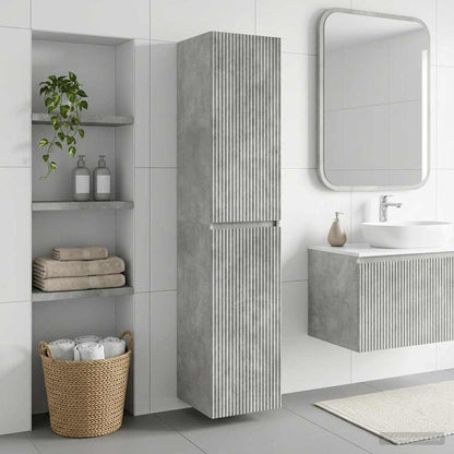 vidaXL Wall-mounted Bathroom Cabinet Concrete Grey 33 x 34.5 x 160 cm