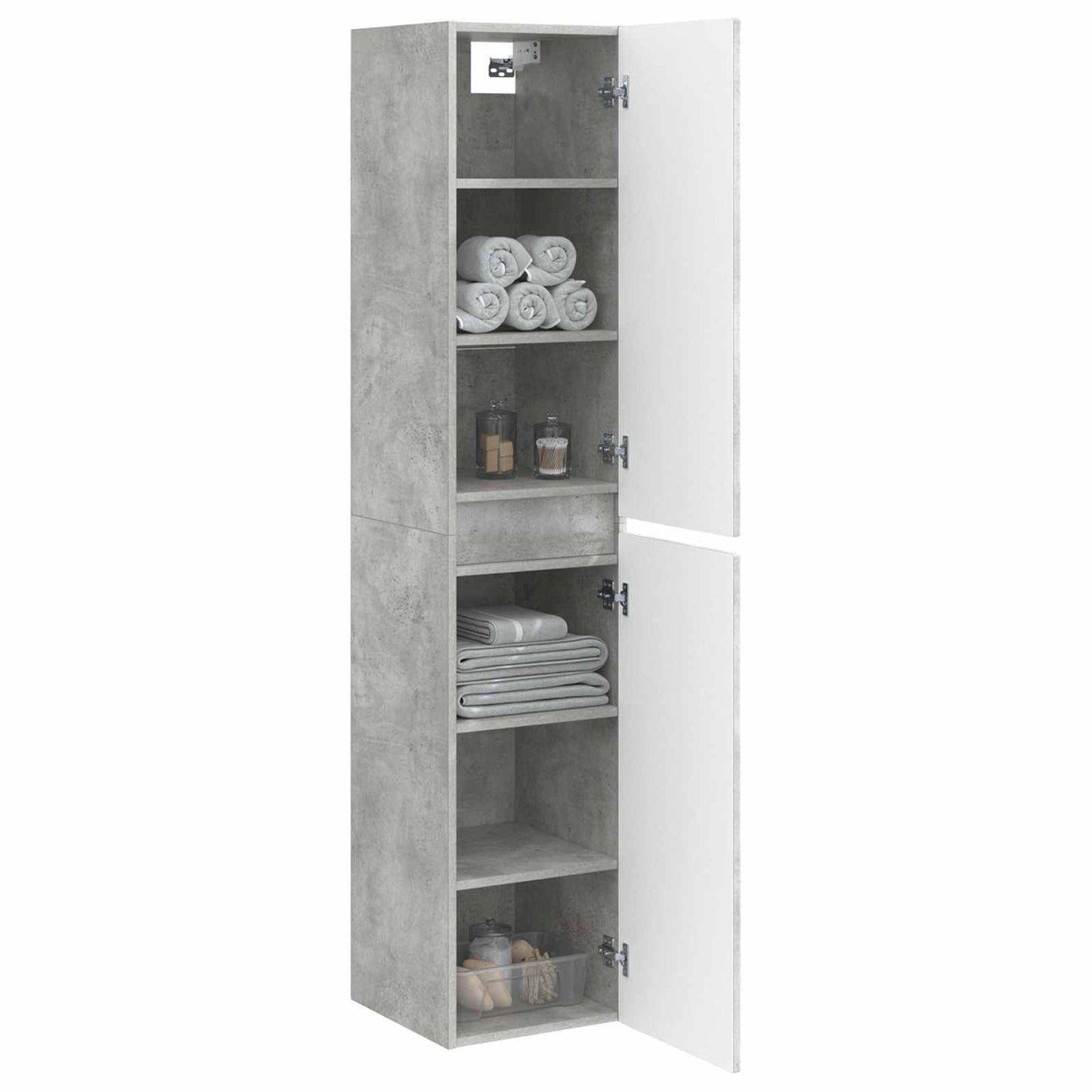 vidaXL Wall-mounted Bathroom Cabinet Concrete Grey 33 x 34.5 x 160 cm