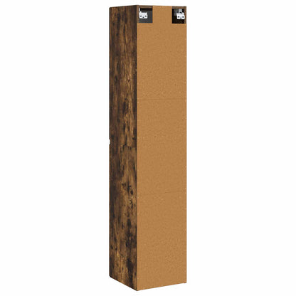 vidaXL Wall-mounted Bathroom Cabinet Smoked Oak 33 x 34.5 x 160 cm