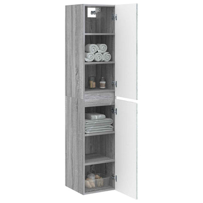 vidaXL Wall-mounted Bathroom Cabinet Grey Sonoma 33 x 34.5 x 160 cm
