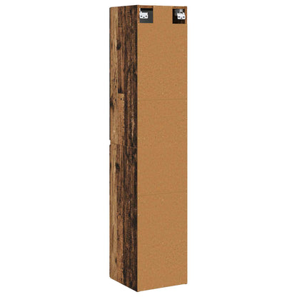 vidaXL Wall-mounted Bathroom Cabinet Old Wood 33 x 34.5 x 160 cm