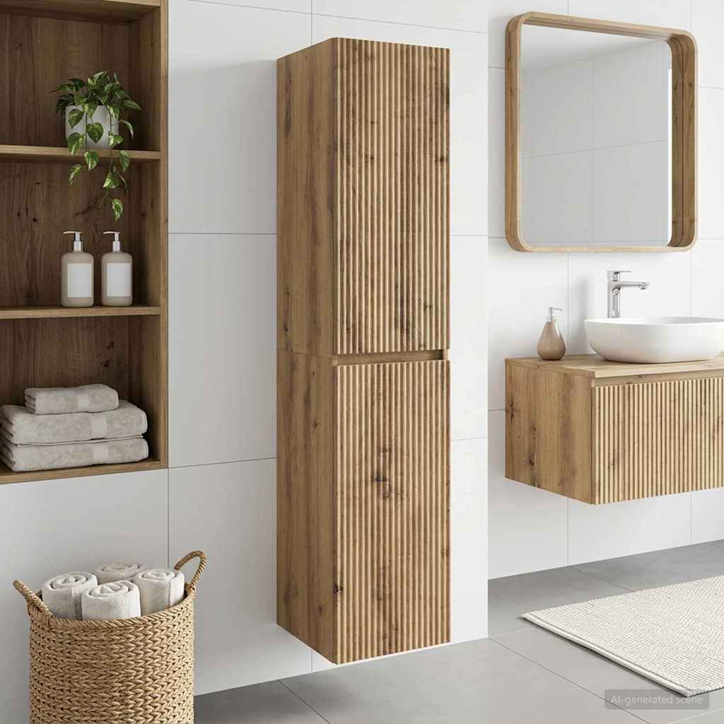 vidaXL Wall-mounted Bathroom Cabinet Artisan Oak 33 x 34.5 x 160 cm