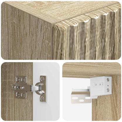 vidaXL Wall-mounted Bathroom Cabinet Sonoma Oak 33 x 34.5 x 100 cm