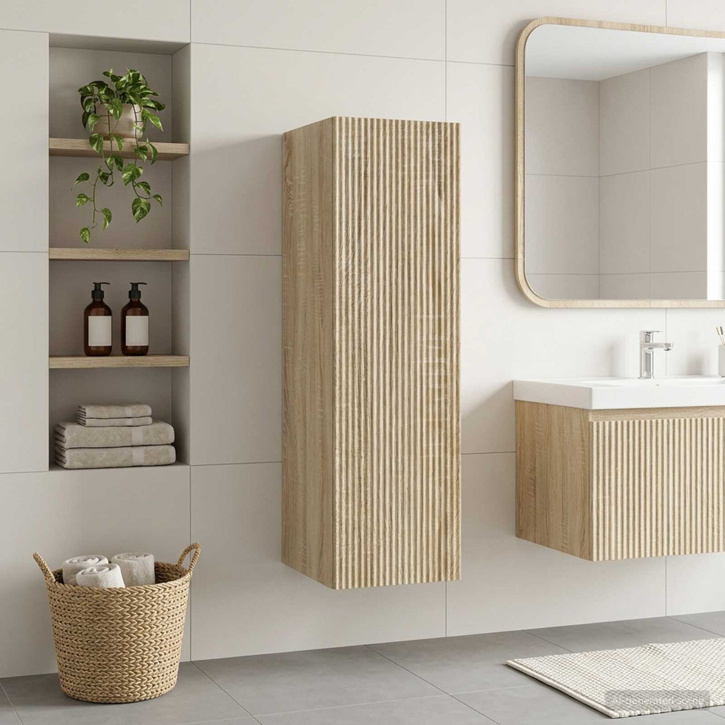 vidaXL Wall-mounted Bathroom Cabinet Sonoma Oak 33 x 34.5 x 100 cm