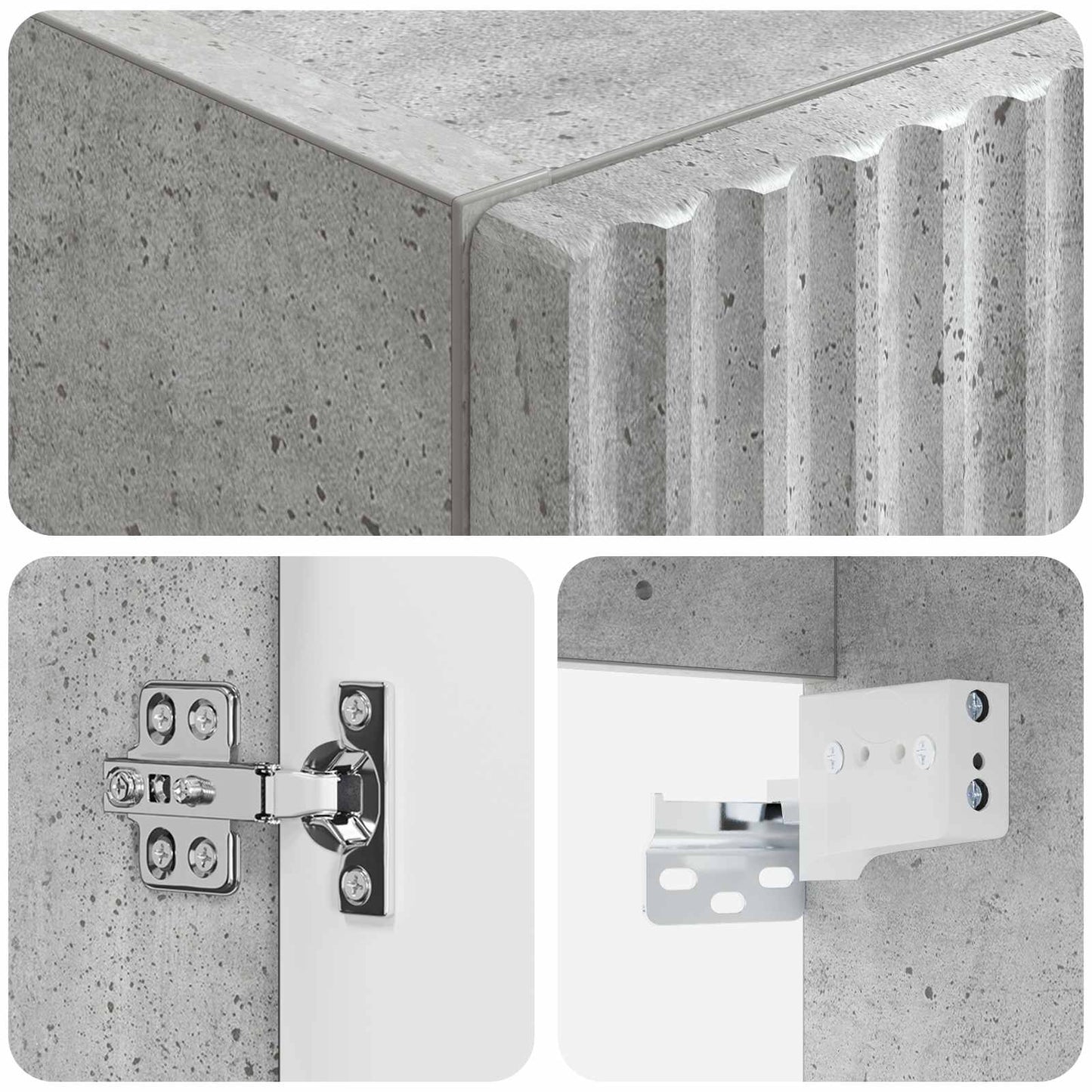vidaXL Wall-mounted Bathroom Cabinet Concrete Grey 33 x 34.5 x 100 cm