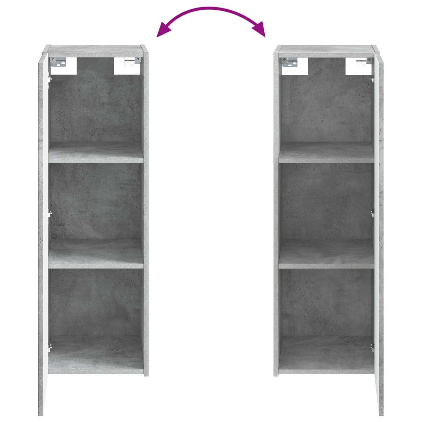 vidaXL Wall-mounted Bathroom Cabinet Concrete Grey 33 x 34.5 x 100 cm