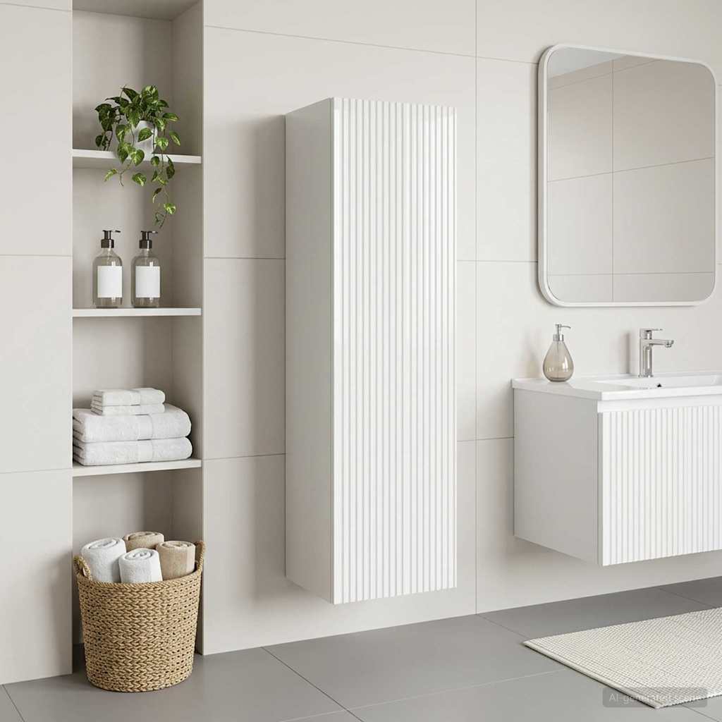 vidaXL Wall-mounted Bathroom Cabinet High Gloss White