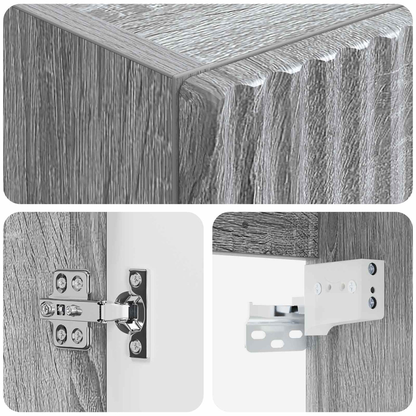 vidaXL Wall-mounted Bathroom Cabinet Grey Sonoma 33 x 34.5 x 100 cm