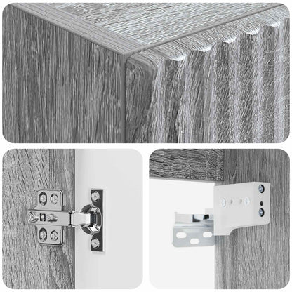 vidaXL Wall-mounted Bathroom Cabinet Grey Sonoma 33 x 34.5 x 100 cm