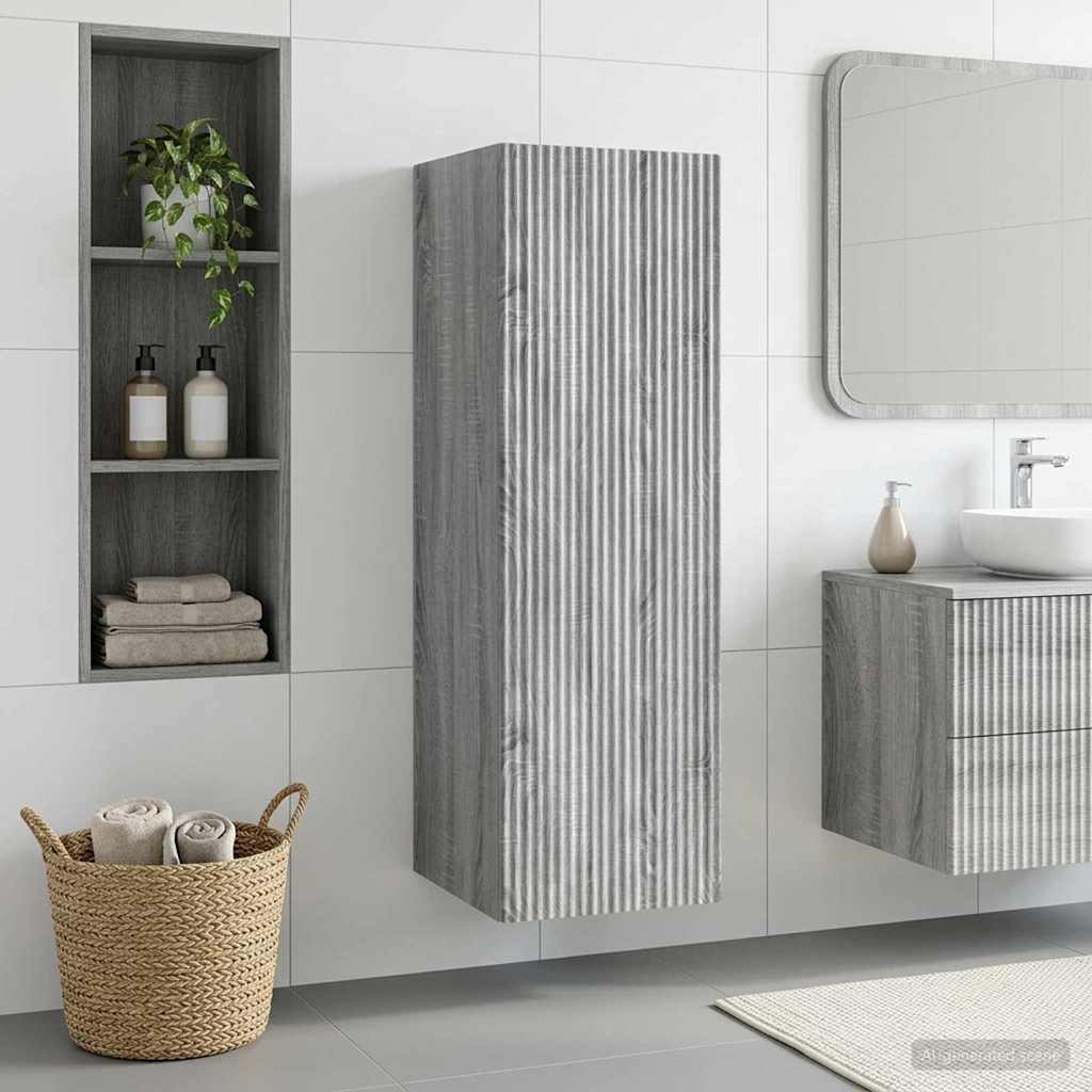 vidaXL Wall-mounted Bathroom Cabinet Grey Sonoma 33 x 34.5 x 100 cm