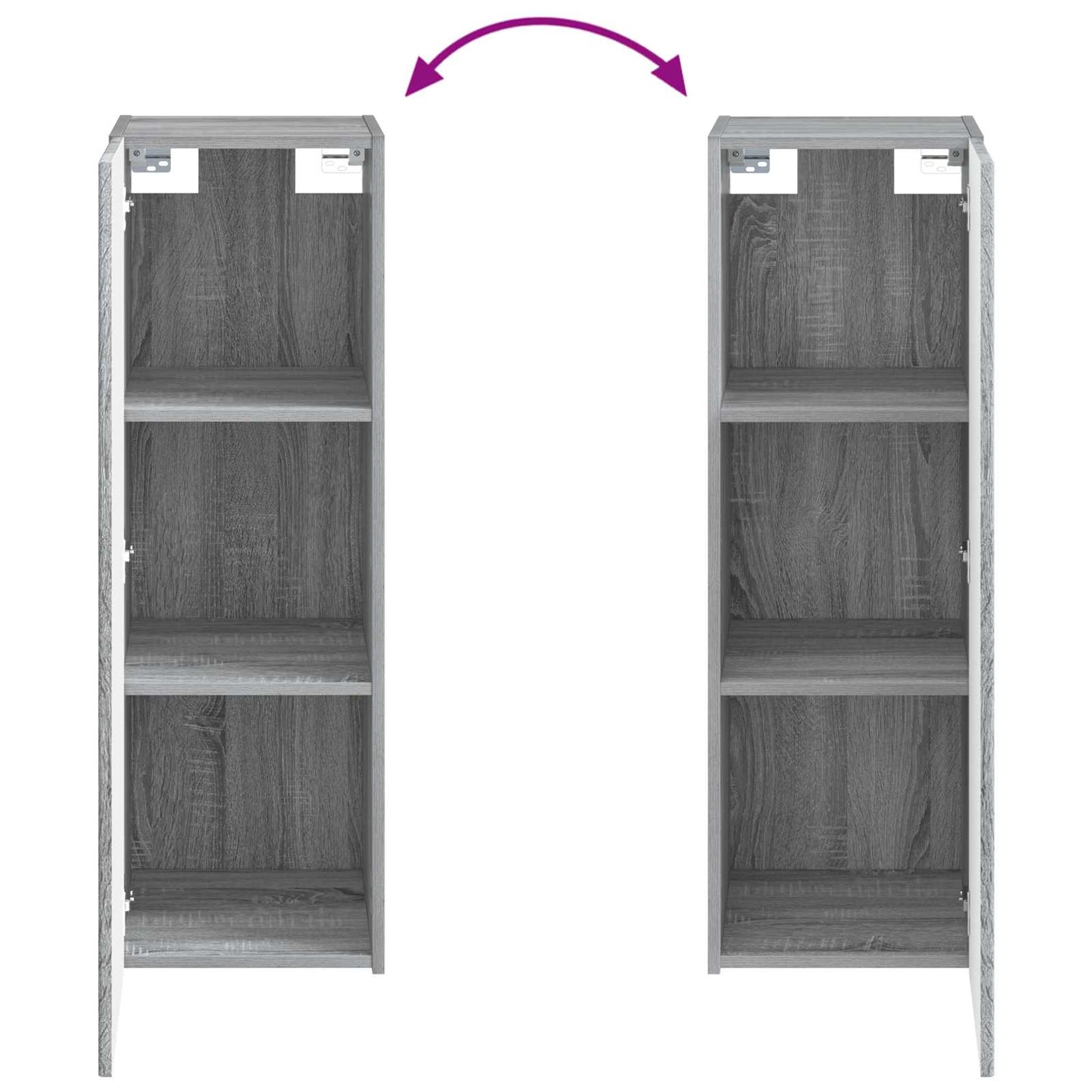 vidaXL Wall-mounted Bathroom Cabinet Grey Sonoma 33 x 34.5 x 100 cm