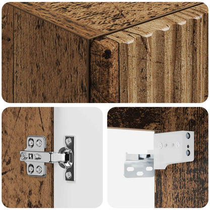 vidaXL Wall-mounted Bathroom Cabinet Old Wood 33 x 34.5 x 100 cm