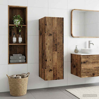 vidaXL Wall-mounted Bathroom Cabinet Old Wood 33 x 34.5 x 100 cm