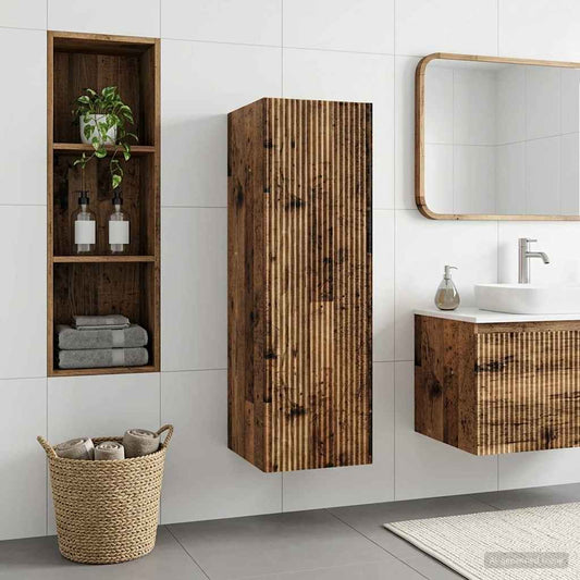 vidaXL Wall-mounted Bathroom Cabinet Old Wood 33 x 34.5 x 100 cm