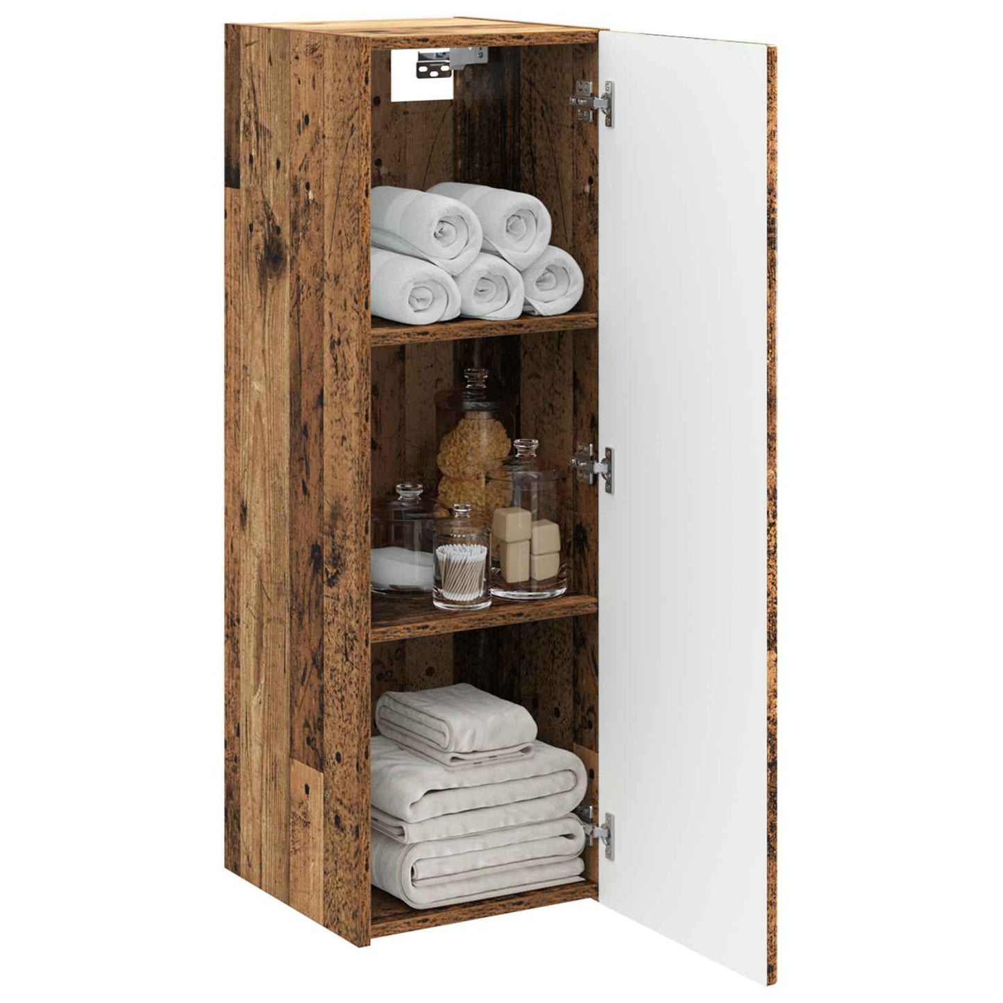 vidaXL Wall-mounted Bathroom Cabinet Old Wood 33 x 34.5 x 100 cm