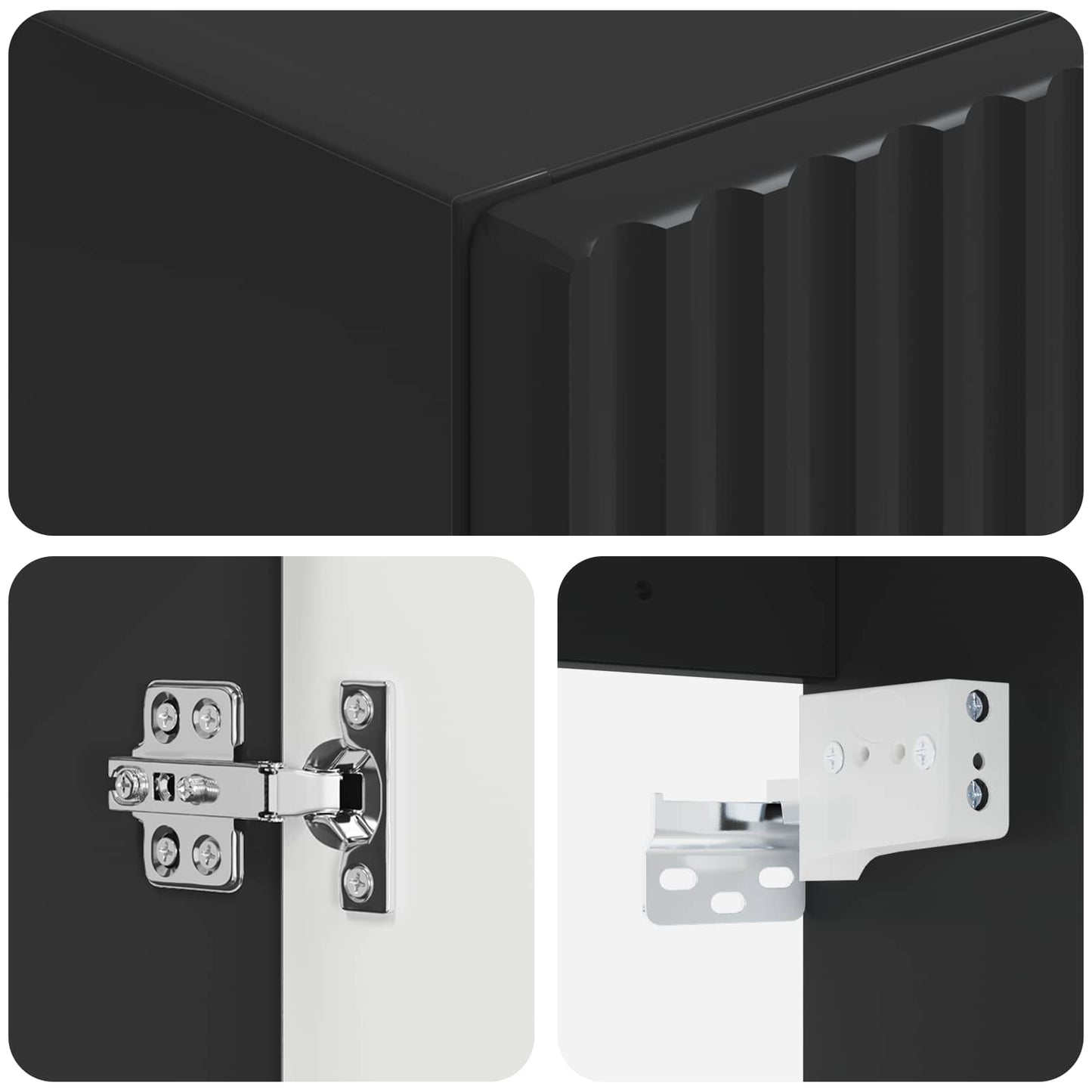 vidaXL Wall-mounted Bathroom Cabinet Black 33 x 34.5 x 60 cm